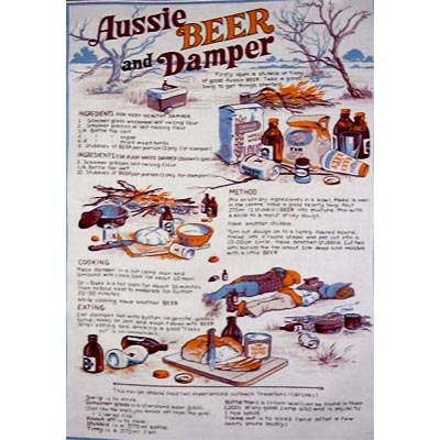 Beer & Damper Tea Towel